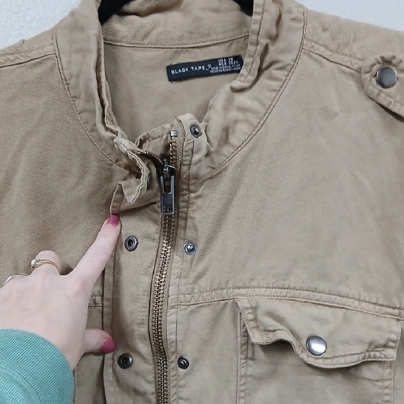 Women's Tan Bomber Jacket - Picture 3 of 7